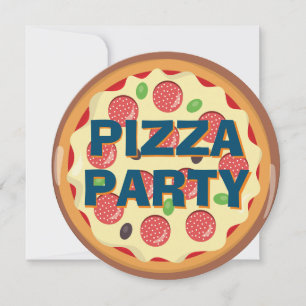 Invitación Niños Pizza Fiesta Cualquier Edad Cumpleaños
