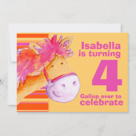 Invitación Niños pony treking invitan al cumpleaños 4.