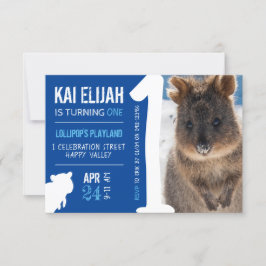 Invitación Niños primer cumpleaños Blue Quokka Australia Foto