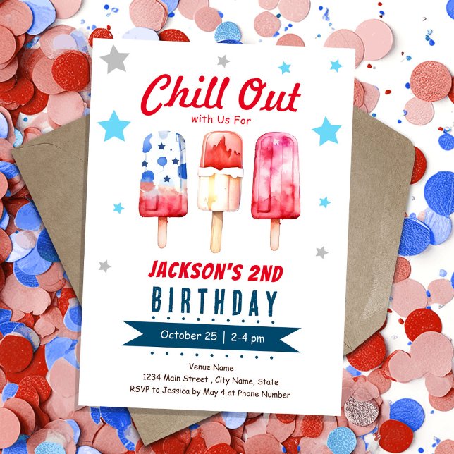 Invitación Niños Relájate Helado de Verano 2do Cumpleaños (Subido por el creador)