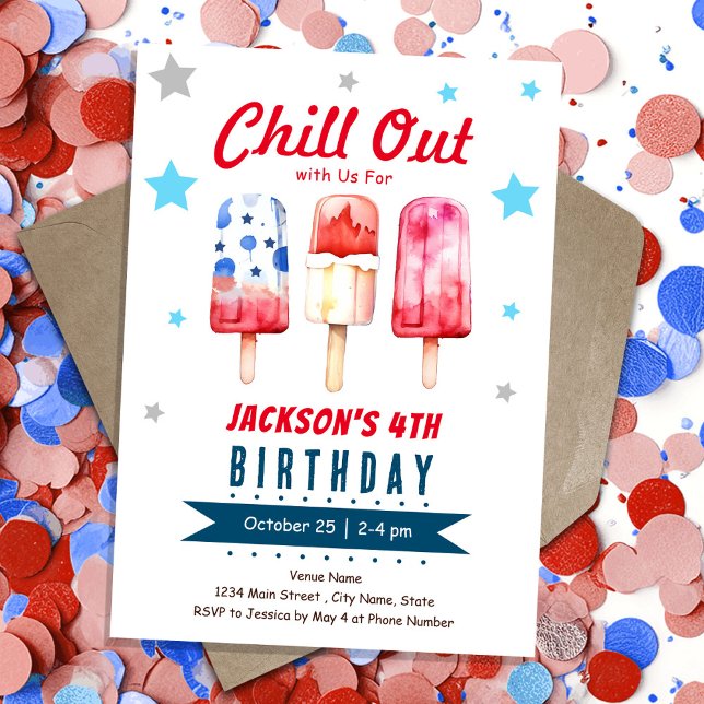 Invitación Niños Relájense Paleta de Hielo de Cumpleaños de V (Subido por el creador)