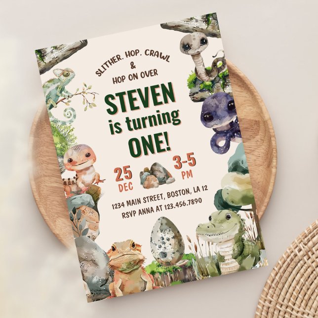 Invitación Niños Reptiles Fiesta de cumpleaños (Subido por el creador)