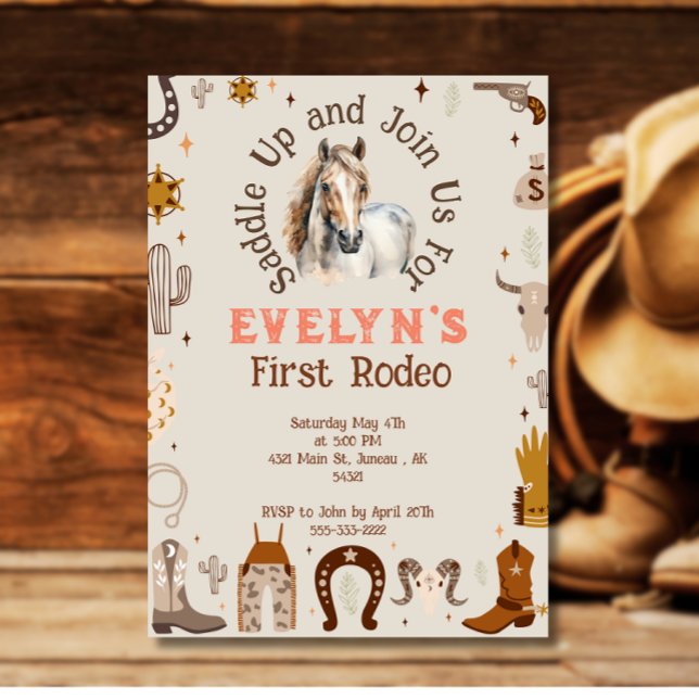 Invitación Niños Rodeo Cowboy Rustic Western (Subido por el creador)