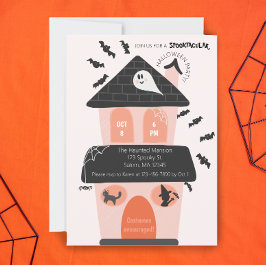 Invitación Niños rosas y naranjas fiesta de Disfraces de Hall