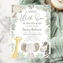 Invitación Niños Salvajes Un Safari Animales Baby Shower