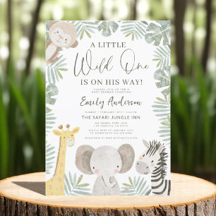 Invitación Niños Salvajes Un Safari Animales Baby Shower