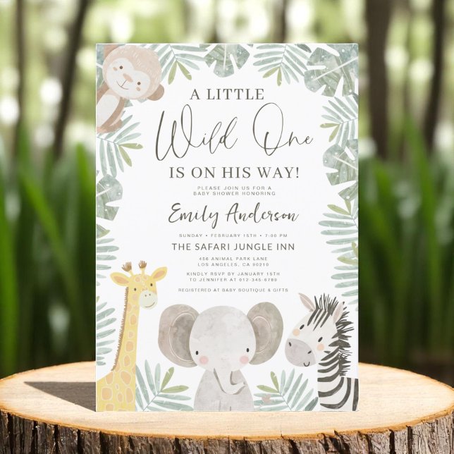 Invitación Niños Salvajes Un Safari Animales Baby Shower (Subido por el creador)