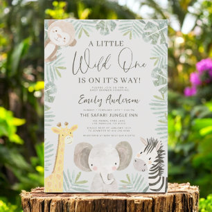 Invitación Niños Salvajes Un Safari Animales Baby Shower