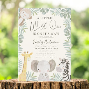 Invitación Niños Salvajes Un Safari Animales Baby Shower