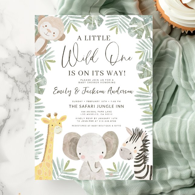 Invitación Niños Salvajes Un Safari Animales Parejas Baby Sho (Subido por el creador)