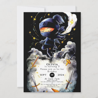 Invitación Niños simples Nacimientos de Ninja