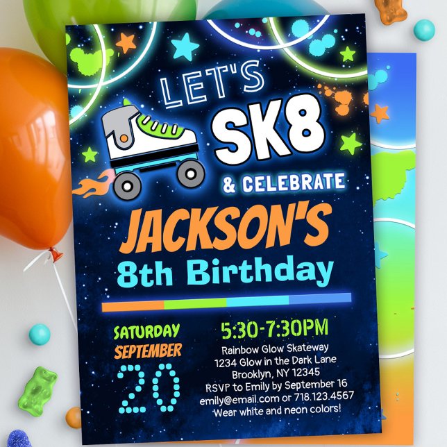 Invitación Niños SK8 y celebración de la fiesta de cumpleaños (Subido por el creador)