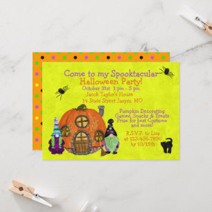 Invitación Niños Spooktacular Gnomes Halloween Party