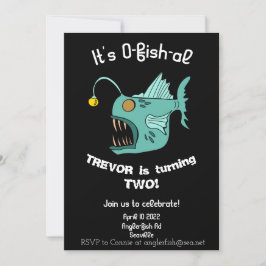 Invitación Niños Temáticos Oceánicos Cumpleaños Anglerfish O-