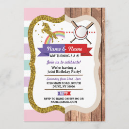 Invitación Niños uniformados y beisbolistas Chicas Deportes d