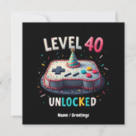 Invitación Nivel 40 Estilo de juego desbloqueado 40 cumpleaño