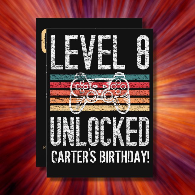 Invitación Nivel 8 Desbloqueado 8Cumpleaños Personalizado (Subido por el creador)