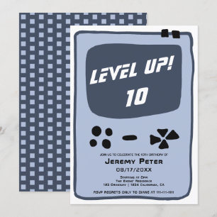 Invitación Nivel de consola de videojuegos hasta 10 años