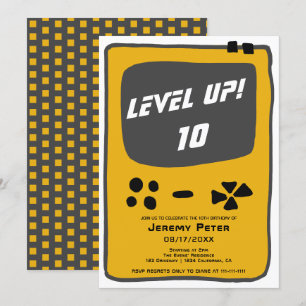 Invitación Nivel de consola de videojuegos hasta 10 años