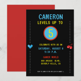 Invitación Nivel de la arcada de Gamer Pixel