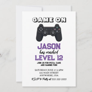 Invitación Nivel de videojuego arriba Cumpleaños Minimalista