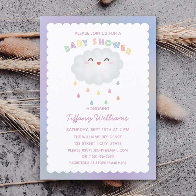 Invitación Niveles bajos en la nube de cutis Sexo Baby Shower (Subido por el creador)