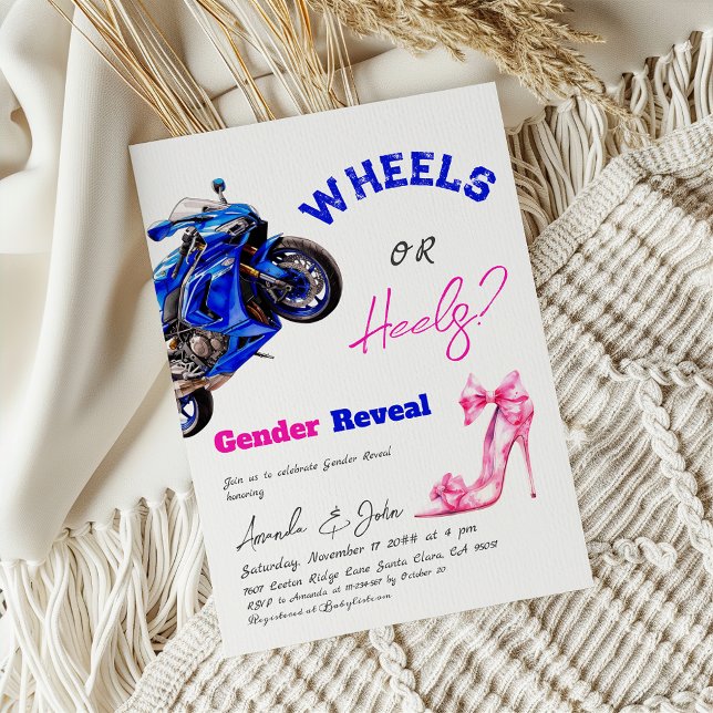 Invitación Niveles rosas azules o tacones Revelación de géner (Subido por el creador)