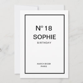 Invitación No 18 French Chic 18th Birthday Party