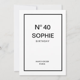 Invitación No 40 French Chic 40th Birthday Party