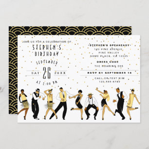 Invitación NO AGE Art Deco/Gran Gatsby/Fiesta de cumpleaños d