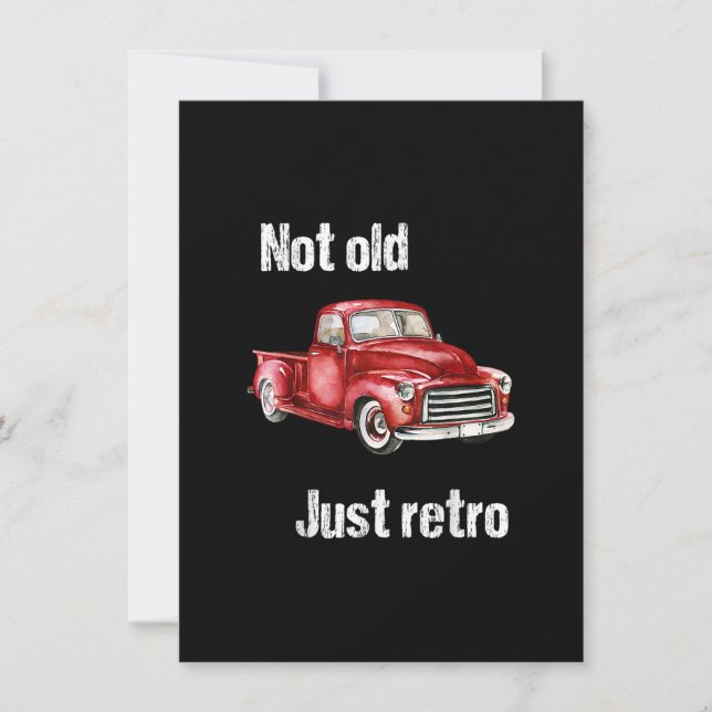 Invitación No Antiguo Solo Diversión Retro Camioneta Roja Vin (Anverso)
