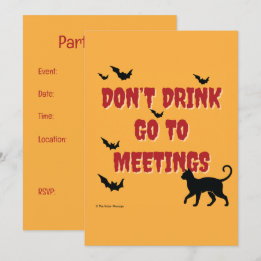 Invitación No bebas, ve a las reuniones | Fiesta de Halloween