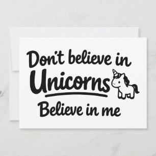 Invitación No creas en Unicornios - Cree en mí
