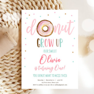 Invitación No crezca color de agua nuestro dulce cumpleaños C