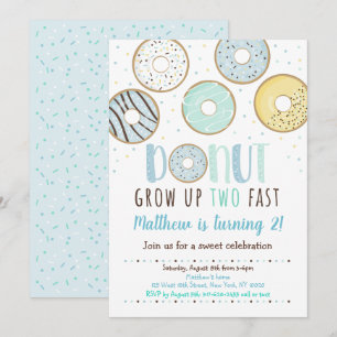 Invitación No crezca dos cumpleaños rápidos