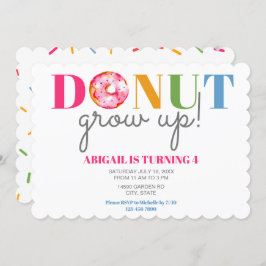 Invitación No crezca, el cumpleaños es lindo, roce a los fies