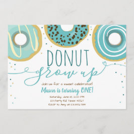 Invitación No crezca fiesta Blue Boy First Birday