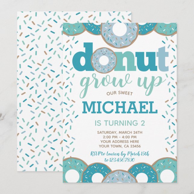 Invitación No crezcas (Anverso / Reverso)