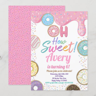 Invitación No cuán dulce es el Chica del Pastel Rosa de la fi