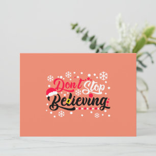 Invitación No Dejes de Creer Navidad Santa Sombrero Reno