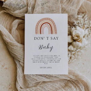 Invitación No digas juego de Baby Shower, arcoiris