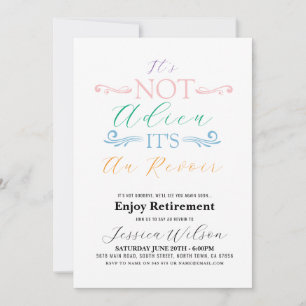 Invitación No es Adieu, es Fiesta de Jubilación Au Revoir