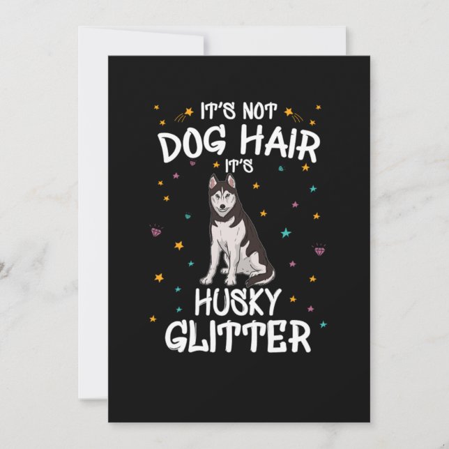 Invitación No es el pelo del perro su Purpurina Husky (Anverso)