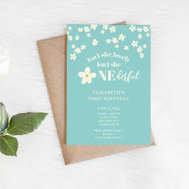 Invitación ¿No es ella encantadora Daisy primera flor de cump