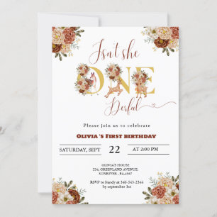 Invitación ¿No es ella la primera cumpleaños de un chica llen