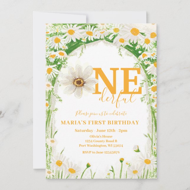 Invitación ¿No es ella un maravilloso cumpleaños de White Dai (Anverso)