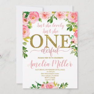 Invitación ¿No es hermosa cumpleaños, Chicas primer cumpleaño