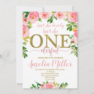 Invitación ¿No es hermosa cumpleaños, Chicas primer cumpleaño