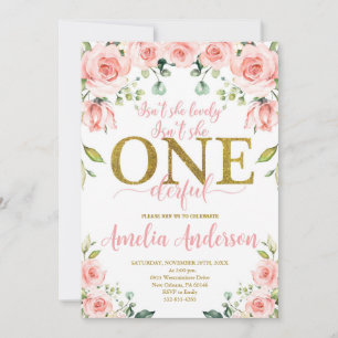 Invitación ¿No es hermosa, la pequeña señorita Un cumpleaños