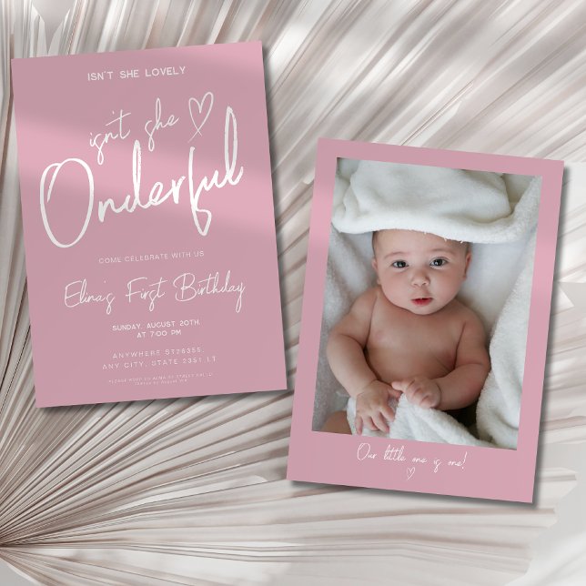 Invitación ¿No es hermosa, no es maravillosa su primer cumple (Subido por el creador)